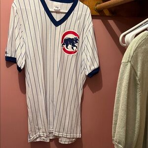 Majestic Royal blue pinstripe Cubs baseball jersey